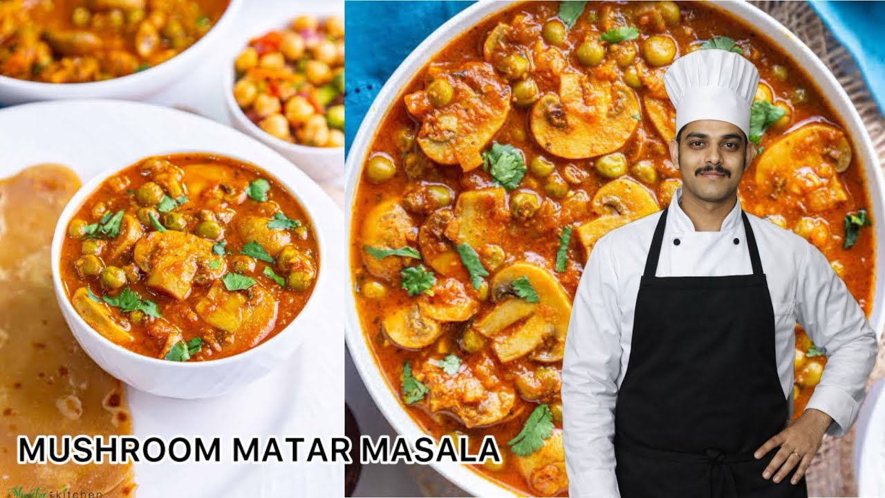 Mushroom 🍄‍🟫 Matar 🫛 Masala 🧂 🌶️ 🫚 #youtubevideo 