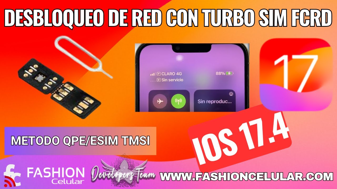 Desbloquea tu iPhone con Turbo Sim FCRD Pro iPhone 13 Pro Max eSIM QPE iPhone 11 TMIS INTEL iOS 17.4