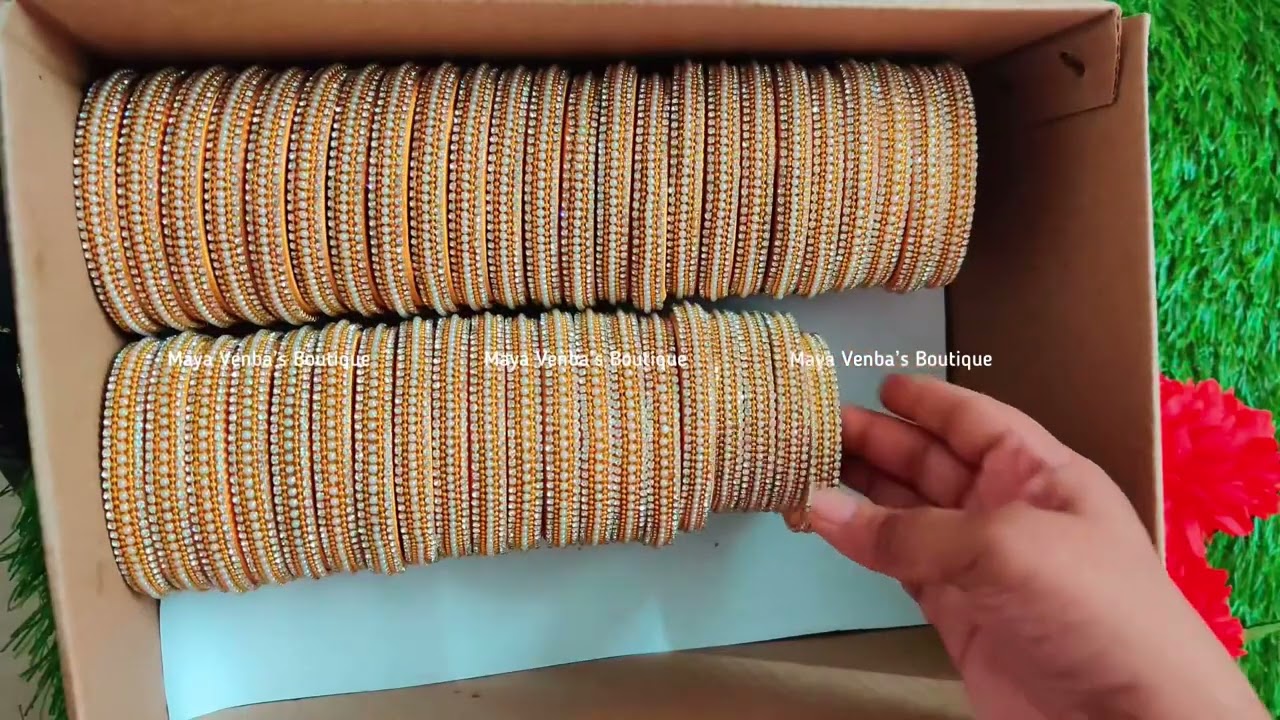 White stone bangles | Return gift bangles | Maya Venba&rsquo;s Boutique