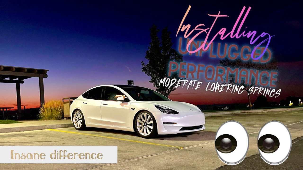 The Perfect Drop: UP Moderate Lowering Springs Elevate my Tesla Model 3's Style and Performance!