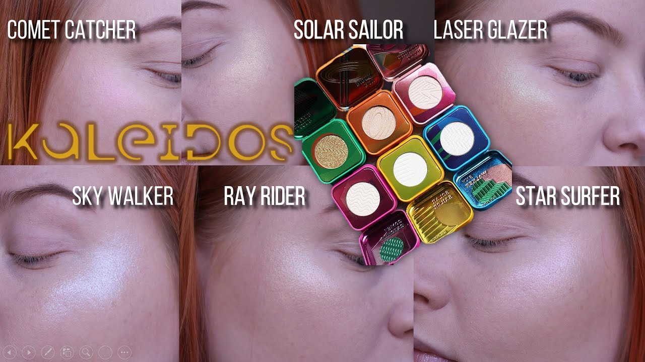 Kaleidos Makeup Space Age Highlighters || Face Swatches + Review ♥