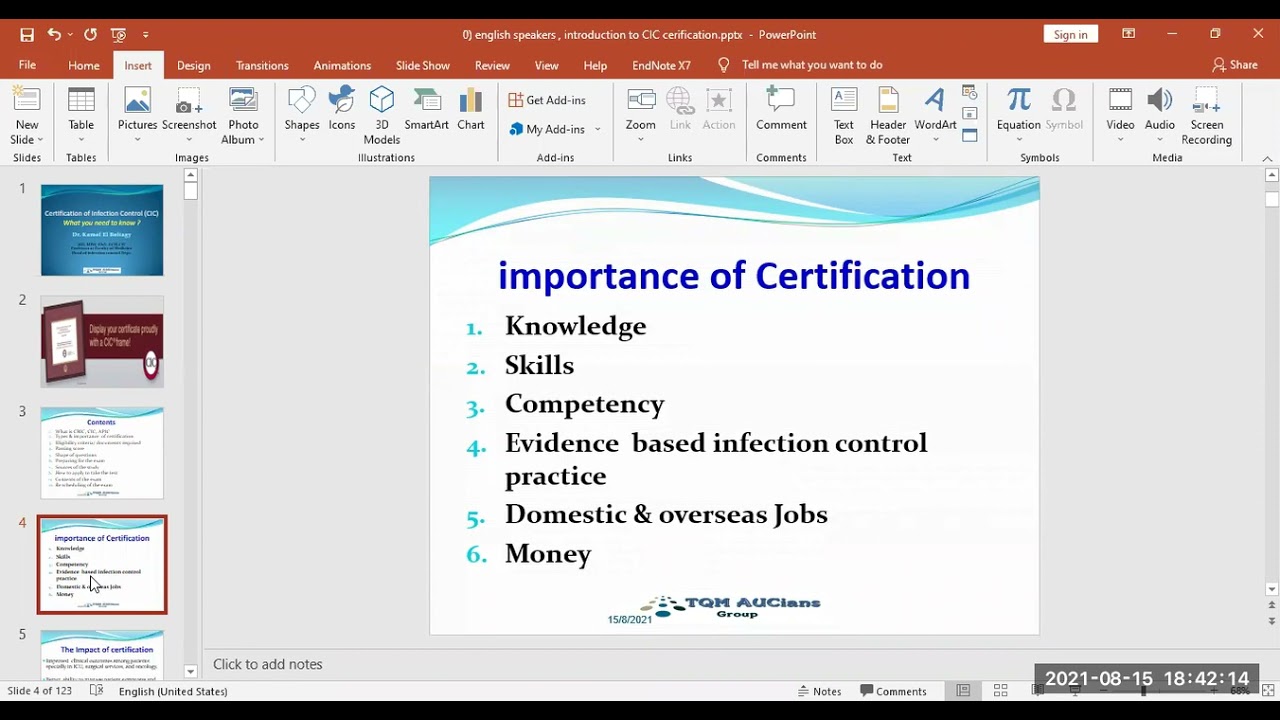 For English Speakers Infection Board Orientation Lecture (CBIC,CIC)