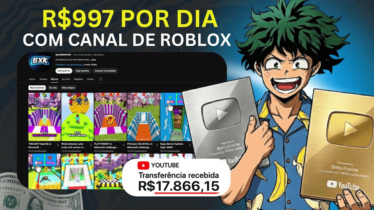 COMO CRIAR UM CANAL DARK DE ROBLOX QUE MONETIZA RÁPIDO E GANHAR DINHEIRO COM YOUTUBE HOJE MESMO