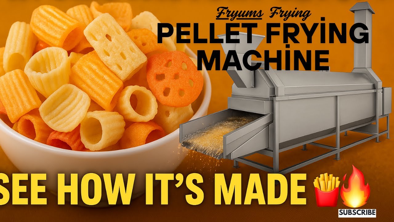 Fully Automatic Pellet(Fryums) Frying Line | Snack Making Process🍟🔥- Foodmac Equipment PVT.LTD
