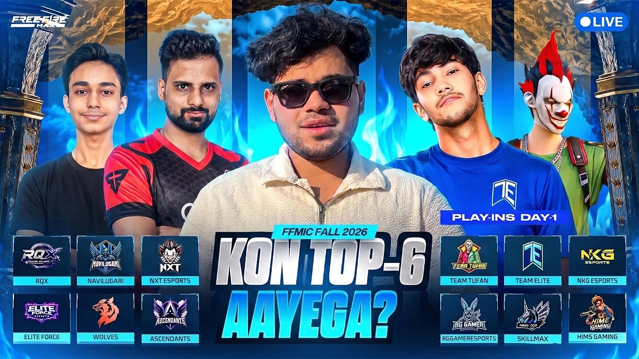 TEZ FFMIC 2026 Fall 🔥 | Play-Ins Day 1 | Group A - WATCHPARTY WITH AHMED GAMING ERA #freefirelive