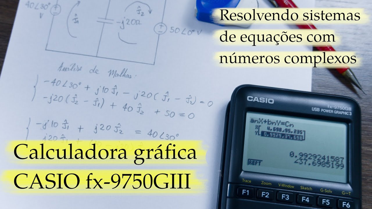 Resolvendo sistemas de equações com números complexos com a calculadora gráfica CASIO fx-9750GIII