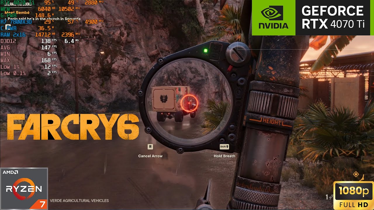 FAR CRY 6 - RTX 4070 Ti | Ryzen 7 7800X3D - 1080p Max Settings Gameplay