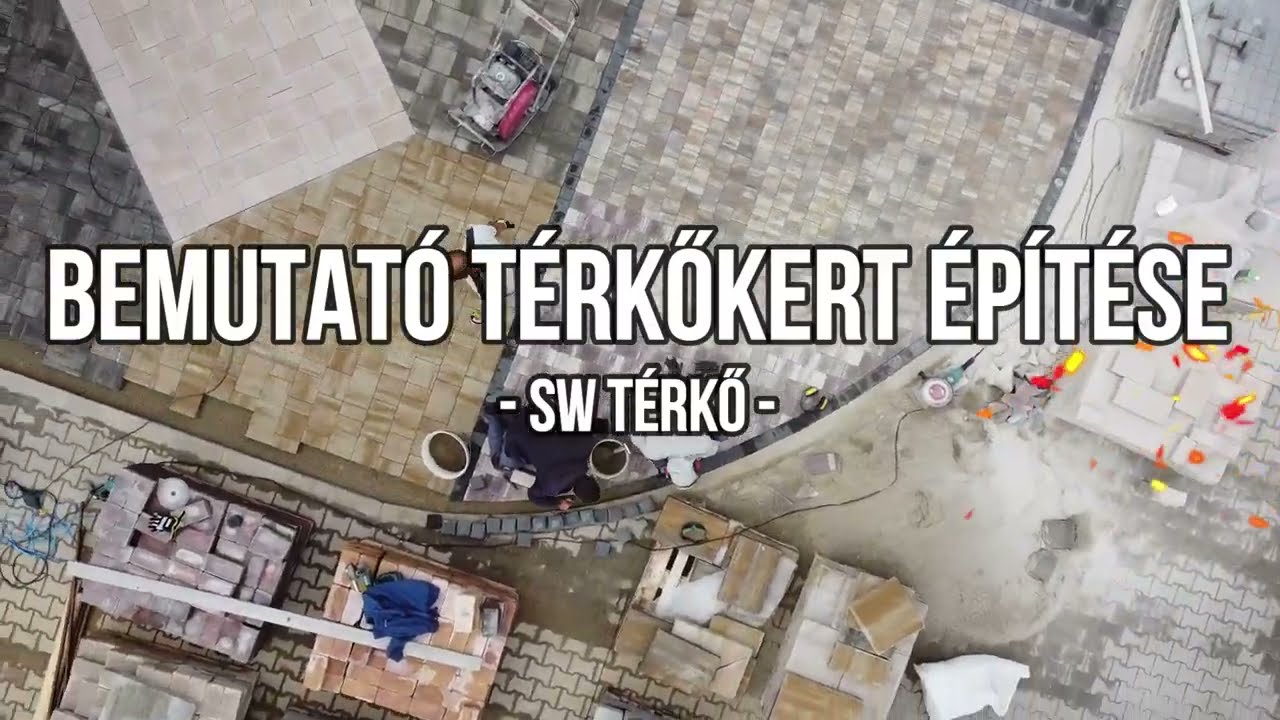 Bemutató térkőkert lerakása  SW Térköveiből