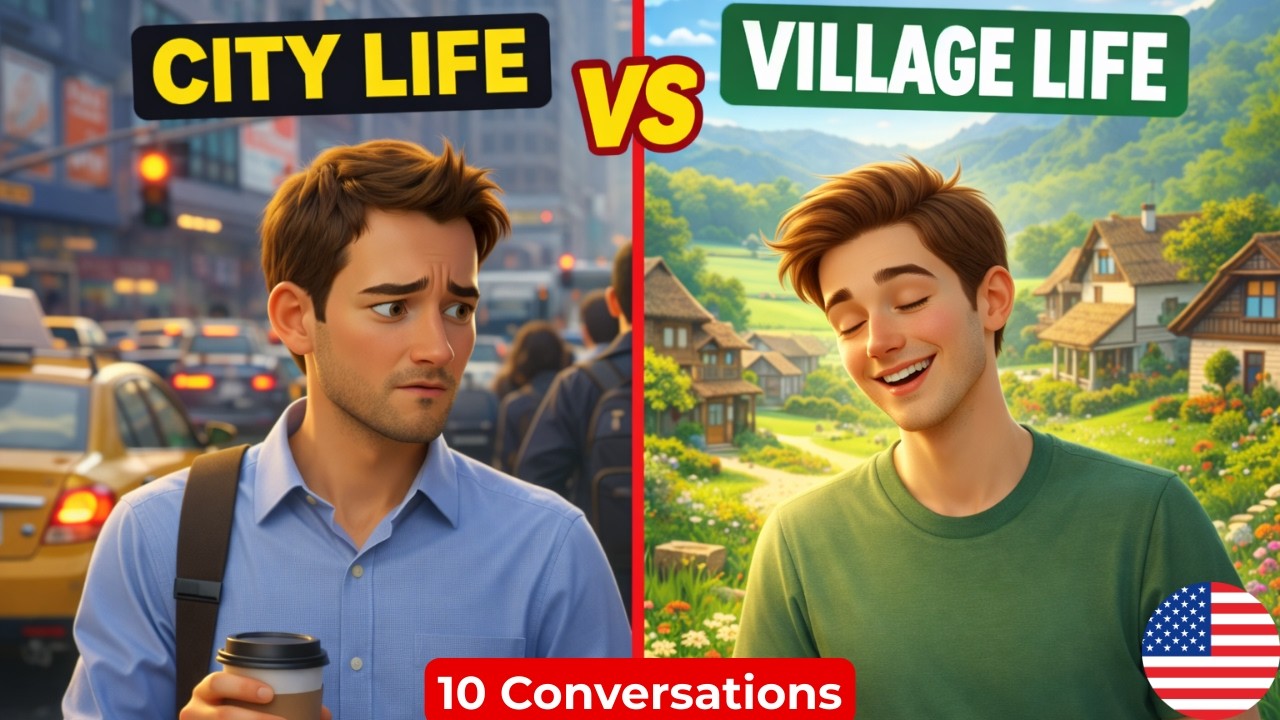 Crowded Cities or Quiet Villages | Easy English Conversations