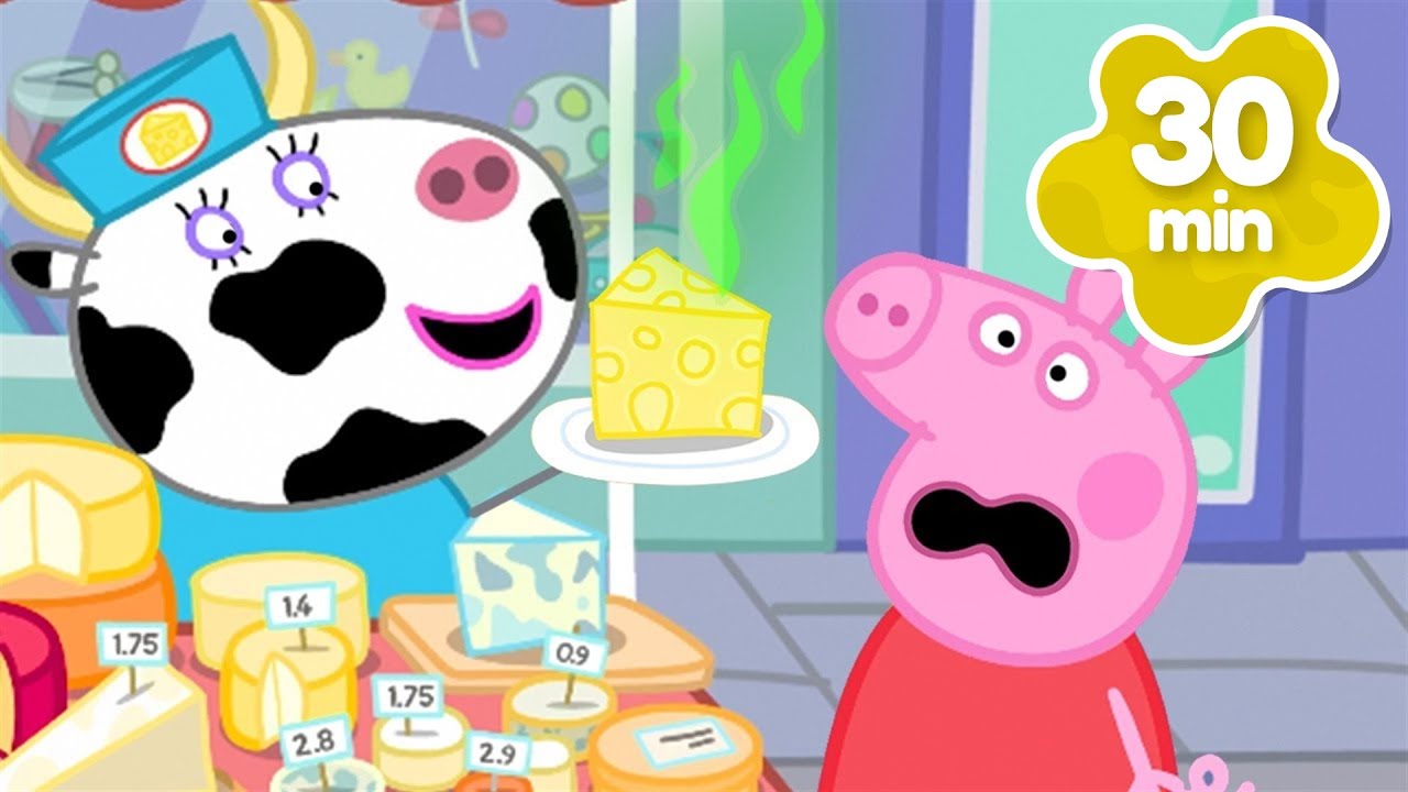 Peppa no Mercado de Queijo 🧀 Papai Pig Desmaia 😨 | 30 minutos | Peppa Pig em Português Brasil