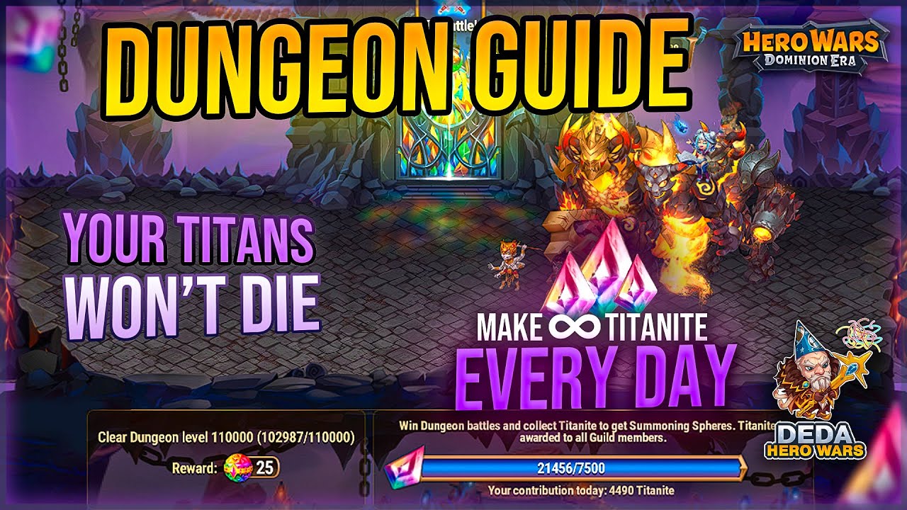 Dangeon guide for unlim titanite. Titans power setup for Hero-Wars: Dominion Era