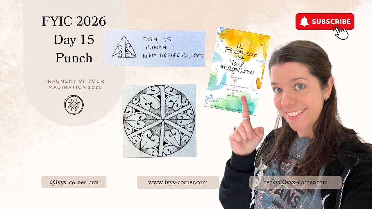 FYIC 2026 День 15 | Треугольный фрагмент, вырезанный дыроколом | Практика зентангла
