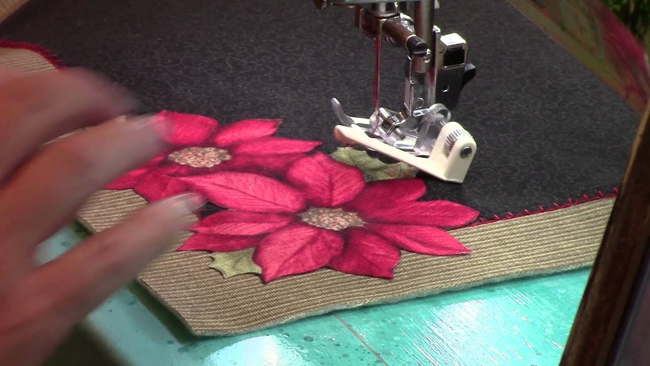 Free Motion Quilted Square Holiday Placemat - Episode 11