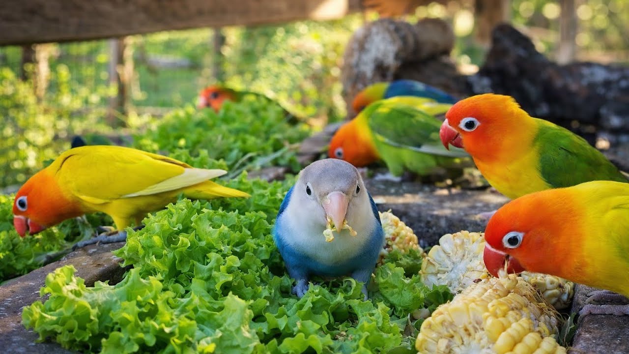 Lovebird Colorful 💚❤️#lovebirds #sunconure #parrotlover #birds #cutelovebird