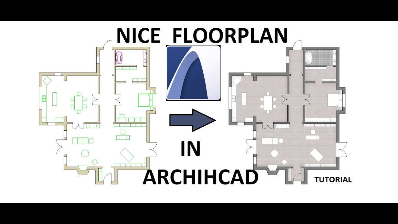 ARCHICAD23 NICE FLOOR PLAN  (graphic visual IN ARCHICAD) tutorial
