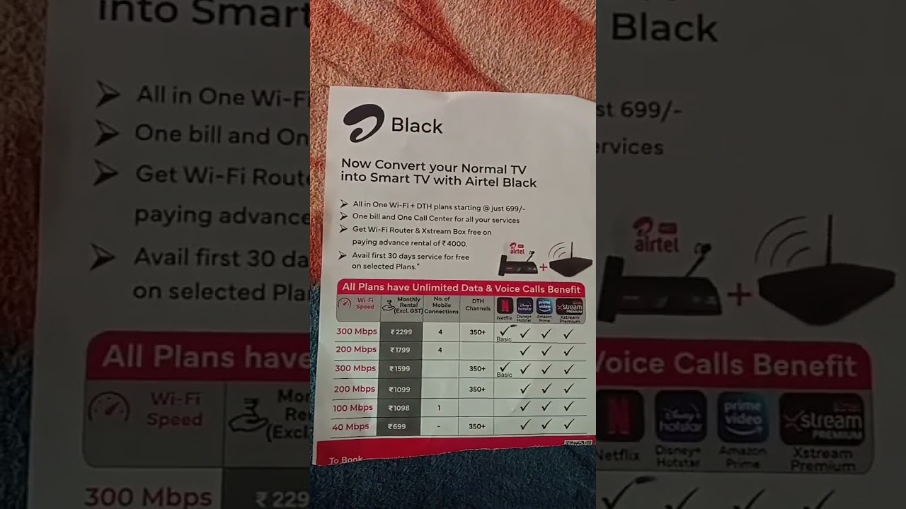 Airtel Black Monthly Plans✅️ | #airtel #airtelbroadband #shorts