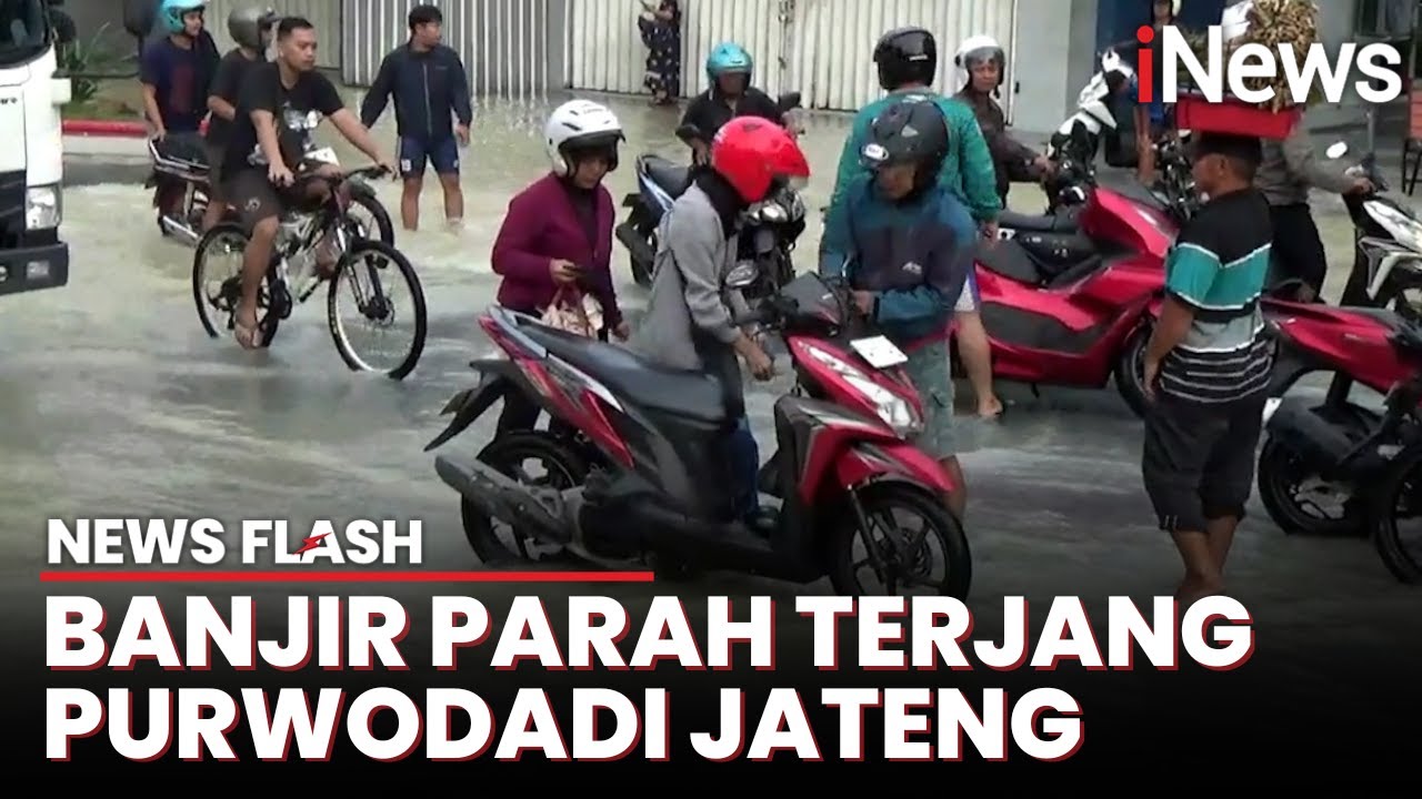 Purwodadi Dikepung Banjir Akses Kota Lumpuh, Pengendara yang Nekat Menerobos Terjatuh | News Flash