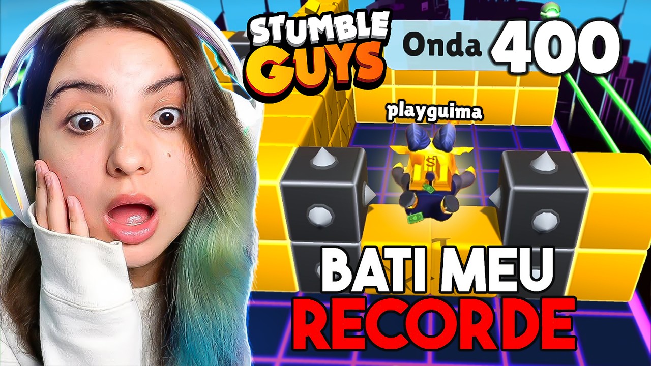 BATI MEU RECORDE de ONDAS no BLOCKDASH INFINITO pra GANHAR a SKIN PRO PLAYER no STUMBLE GUYS...