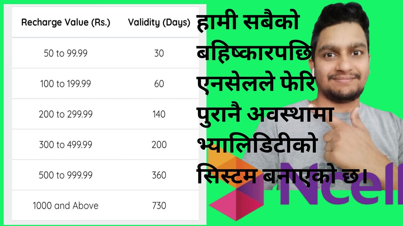 Ncell SIM New Update validity  ab majale chalaune khusi ko kura , Ncell SIM card validity, technical