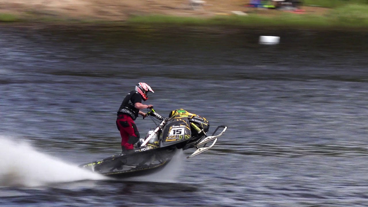 Pello Water Cross in Lapland Finland - Poikkinainti Snowmobile Water Cross Lappi Pello