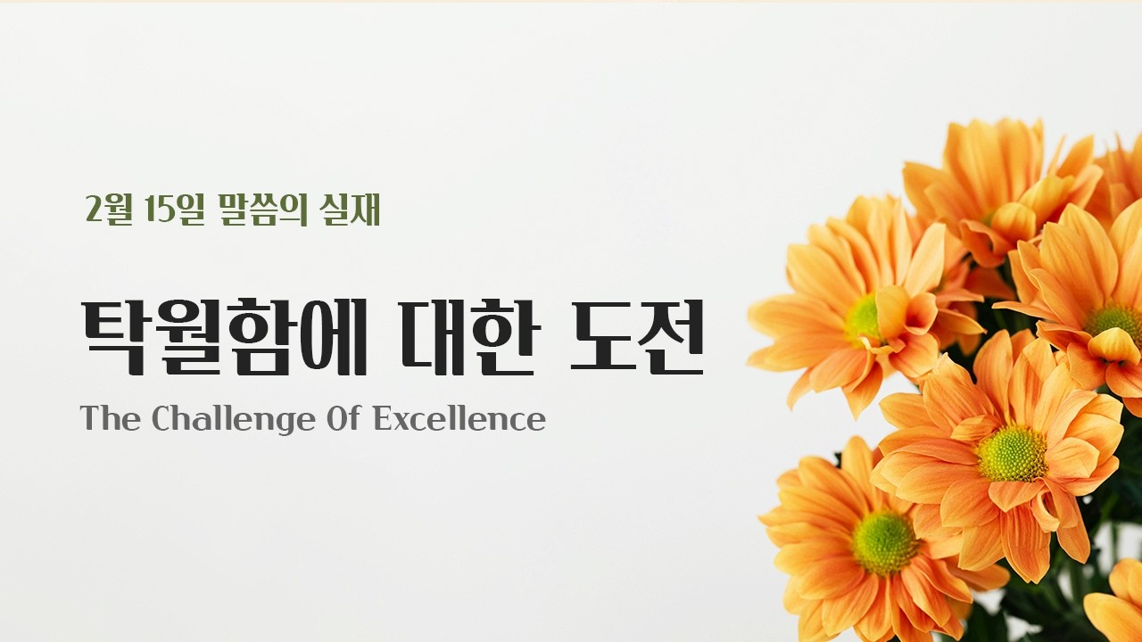 은혜의빛 | 260215 탁월함에 대한 도전 #말씀의실재 Rhapsody of Realities Korean