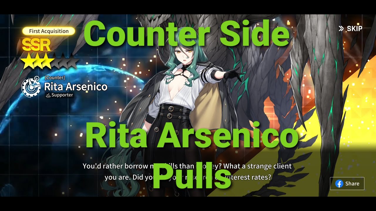 Counter Side Rita Arsenico pulls