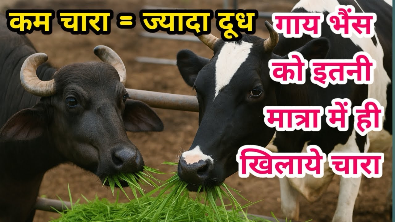 गाय-भैंस को कितना चारा खिलाना चाहिए? सही तरीका क्या |
