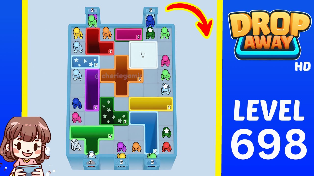 Drop Away Level 698 Solution Walkthrough
