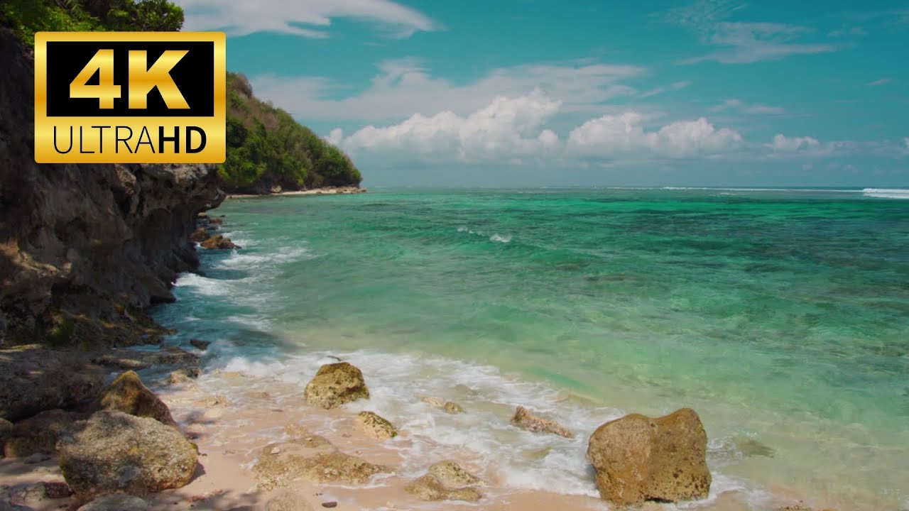 🌊 4K Bali Beach Waves & Ocean Sounds for Study, Focus & Relaxation | 3 Hours