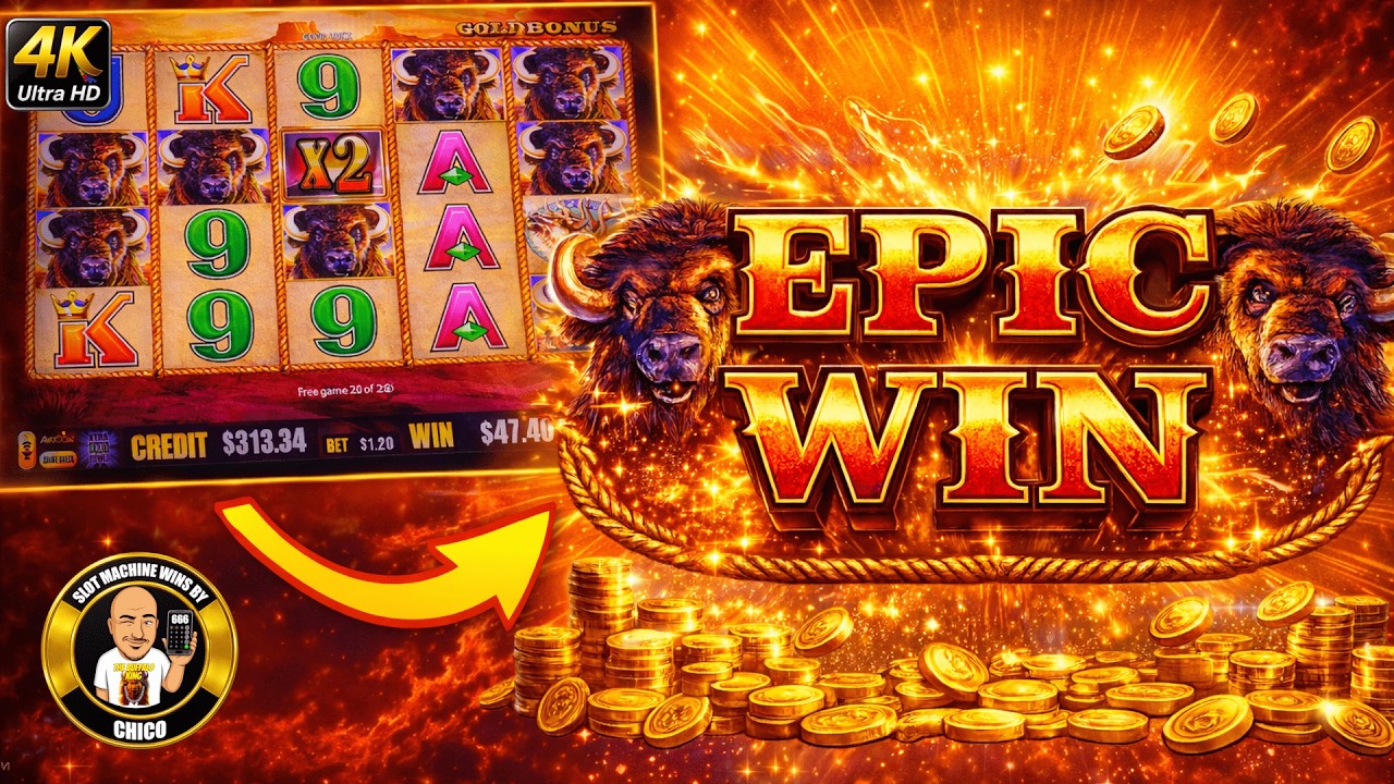 EPIC WIN on Buffalo Gold Slot Machine!