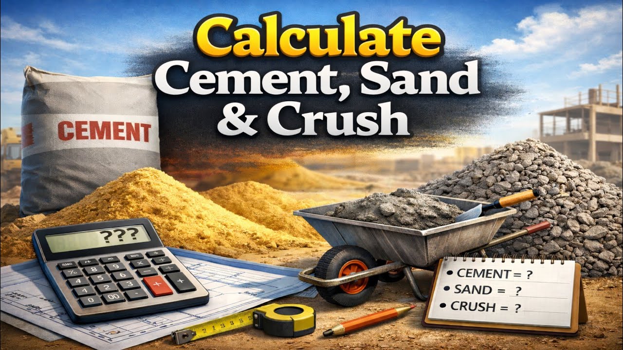 How to calculate Quantity of CEMENT, SAND & AGGREGATE in Concrete