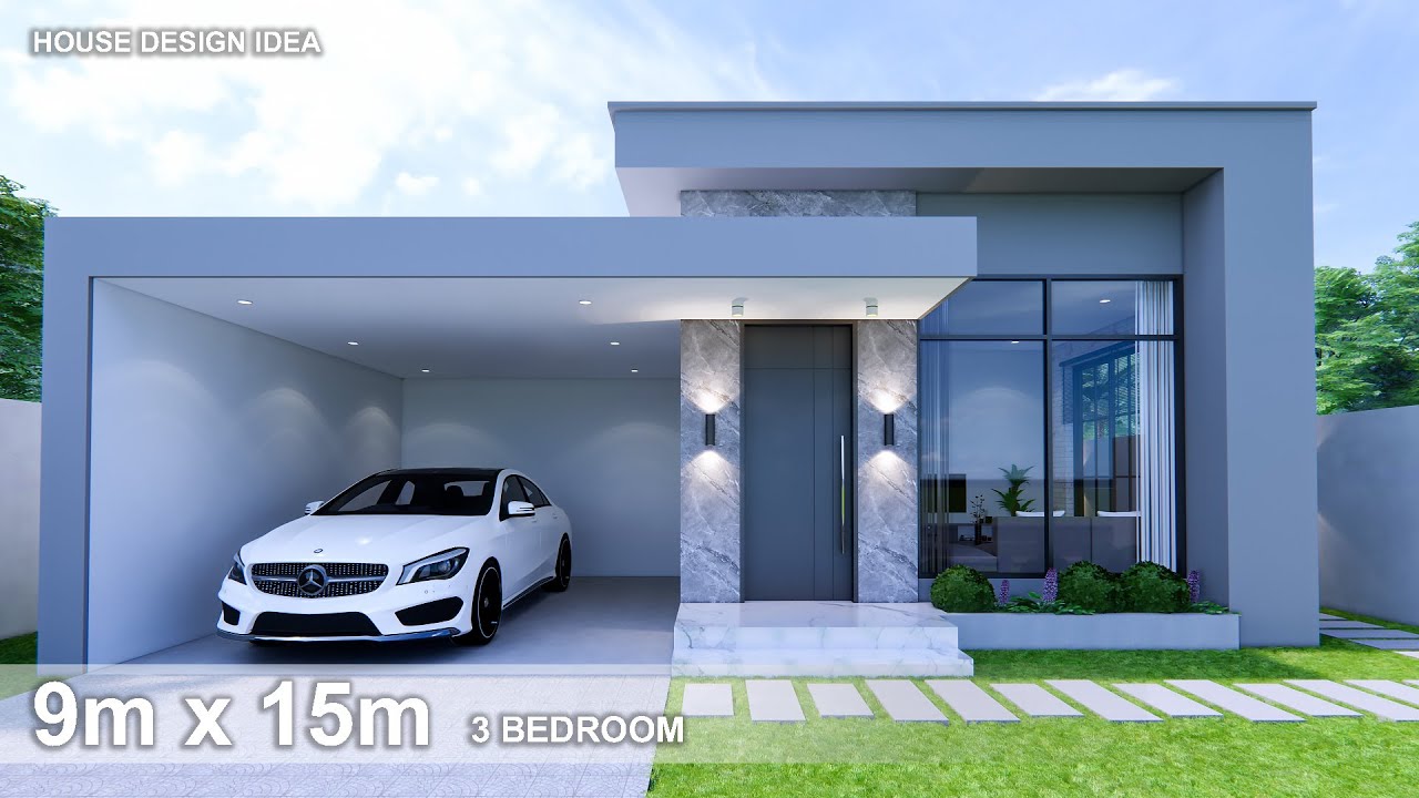 Simple House Design | House design idea |  9m x 15m with 3Bedroom