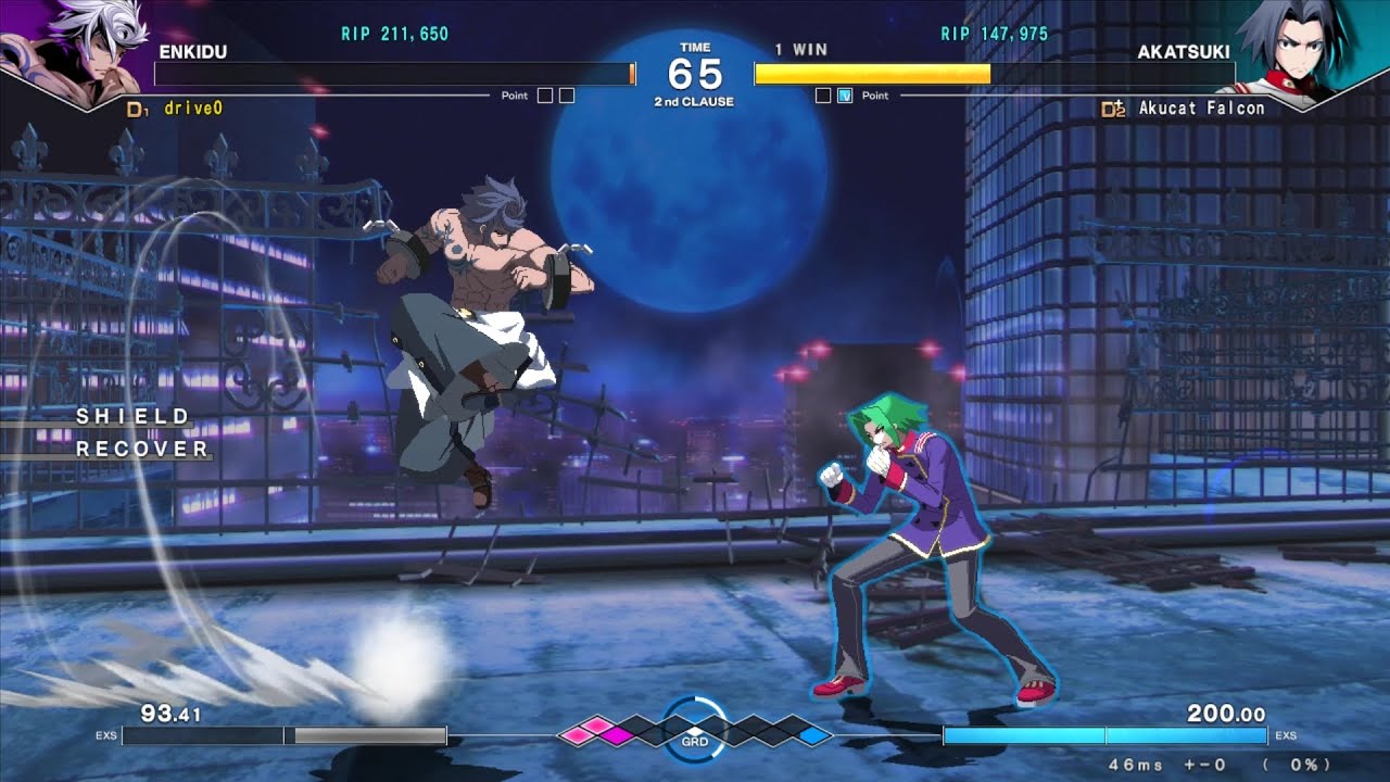 Under Night In-Birth 2 Sys:Celes Lobby Matches: drive0 (Enkidu) VS Akucat Falcon (Akatsuki)