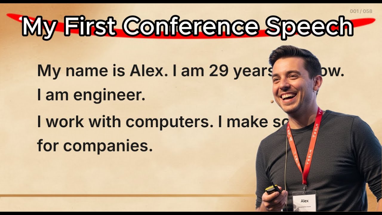 Learn English Through Story Level 1 🍀 My First Conference Speech - From Scared to Tesla
