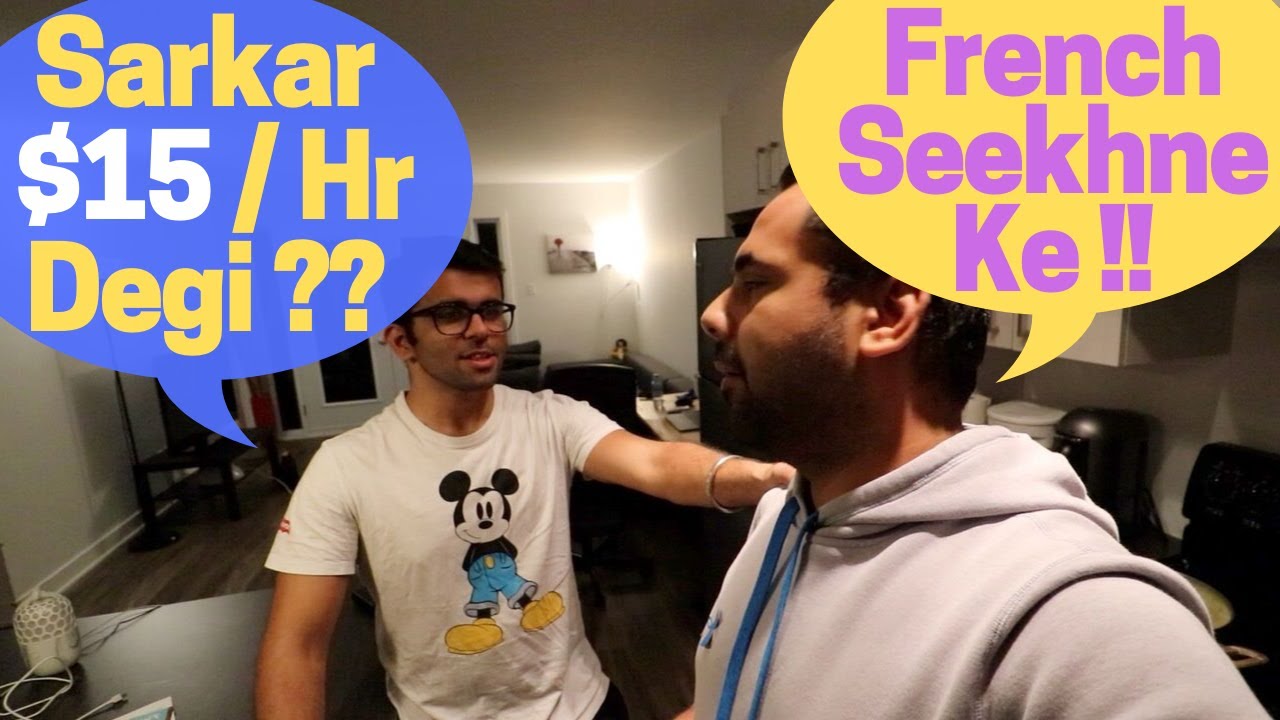Students in Canada Earn $ 15/Hour for Learning French! Nikhil's First Day at College in Quebec!