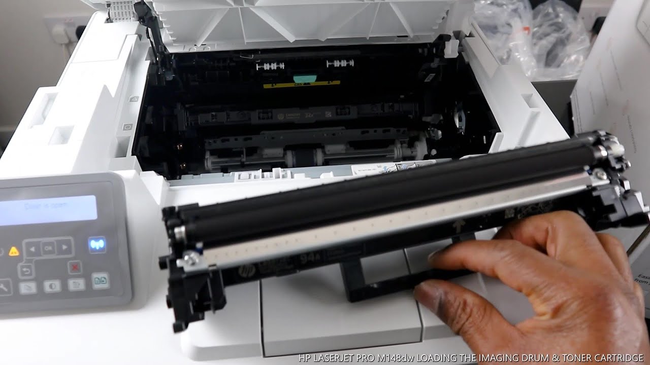 HP LASERJET PRO M148dw Загрузка фотобарабана и тонер-картриджа