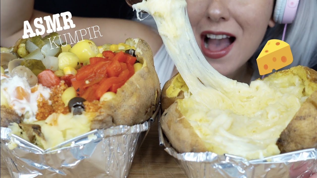 CHEESIEST Mashed Potato 🧀 ASMR | Stuffed BAKED Potato (Kumpir) EATING SOUND ** NO Talking
