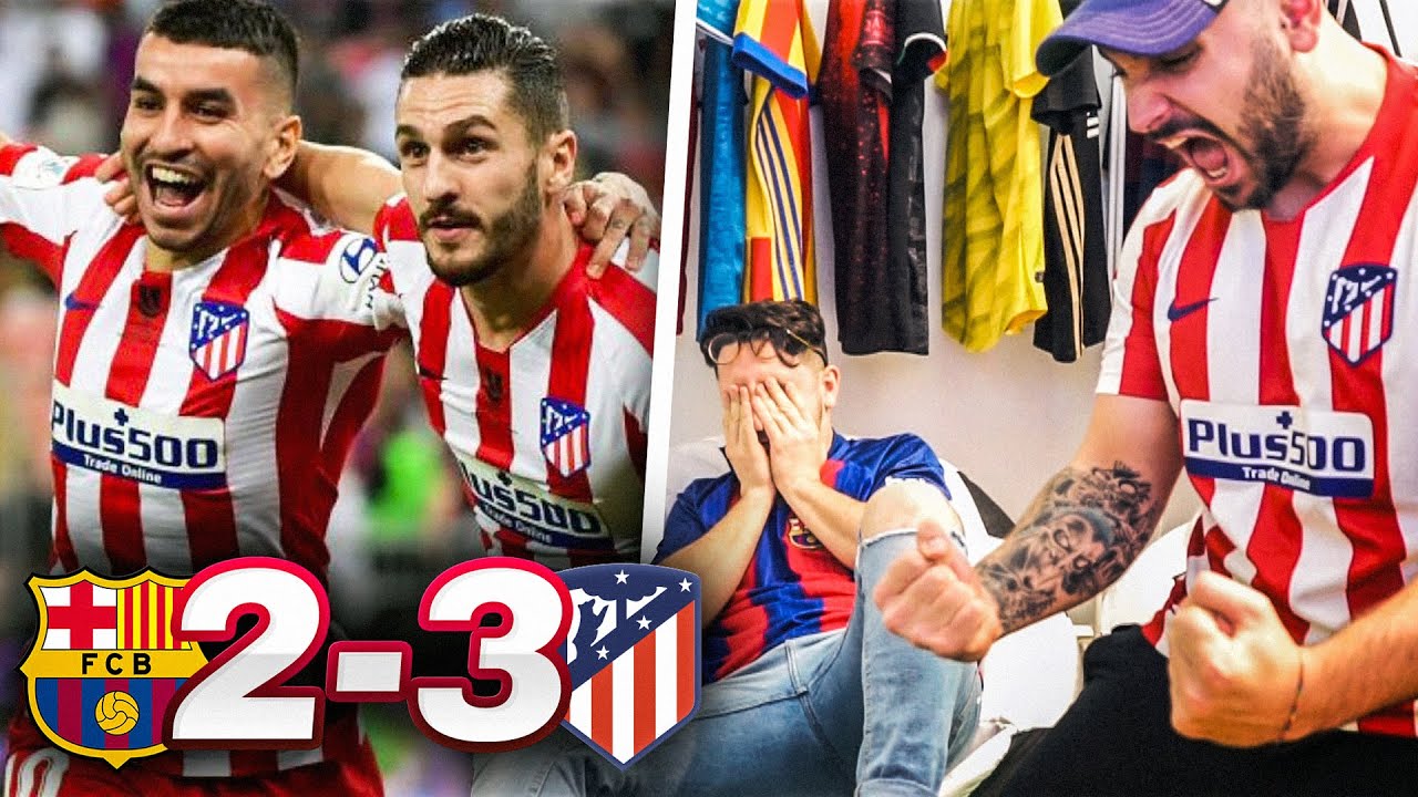 Barcelona 2-3 Atletico Madrid REACCIÓN DE HINCHAS  DE ATLETI Y BARÇA