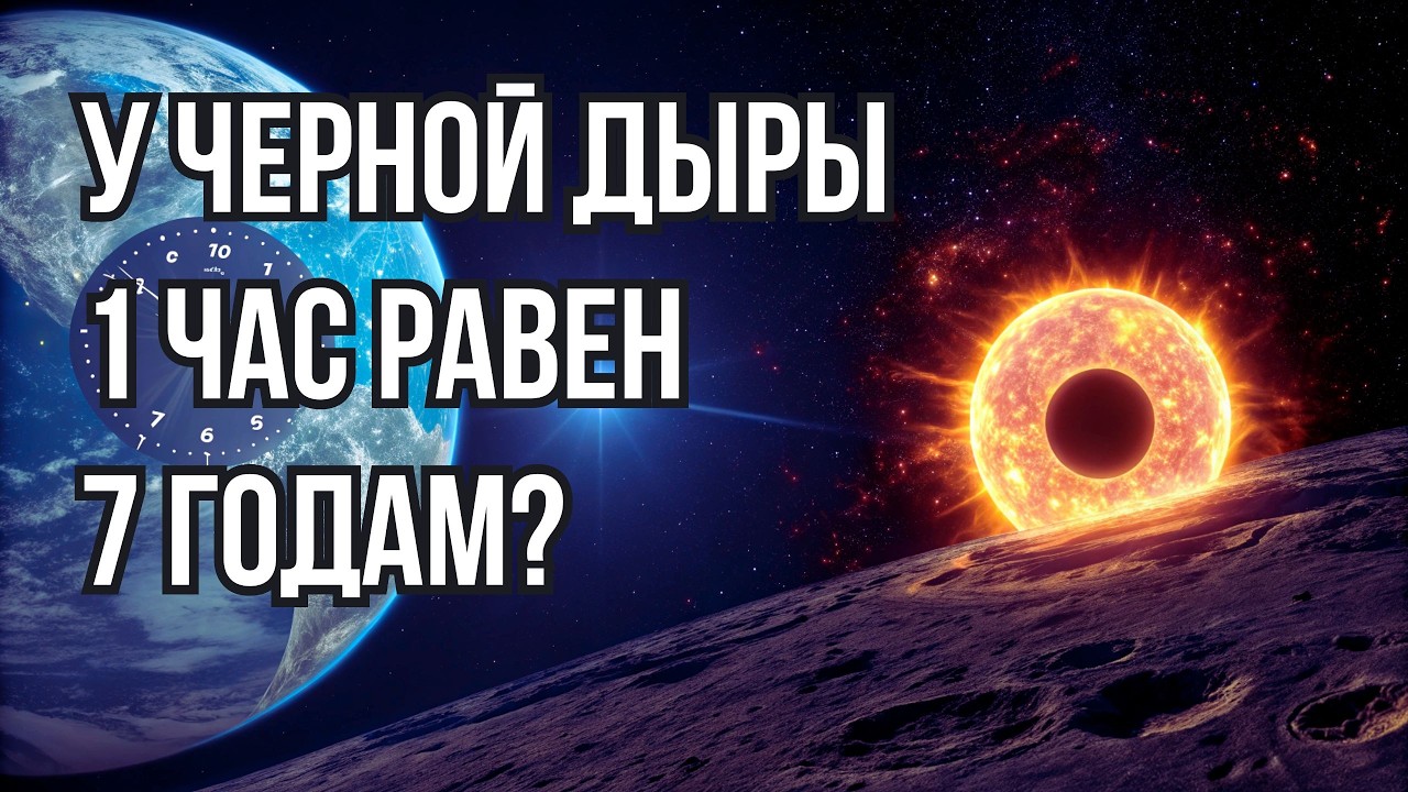 Гравитация искажает время. У черной дыры 1 час равен 7 годам