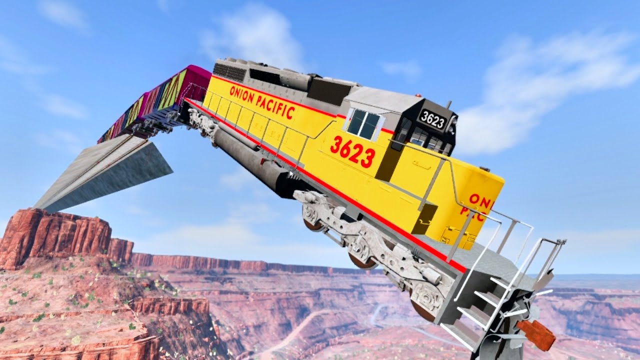 Train and the Giant Crash #6   Cars and Trains   BeamNG Drive