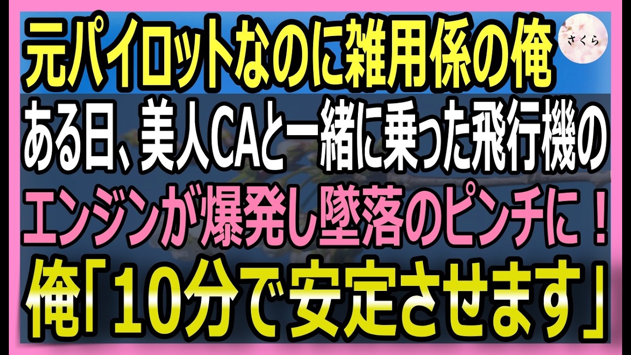 【感動する話】元パイロットなのに雑用係の俺。ある日美人CAが乗った飛行機が墜落しそうなピンチに俺「10分で立て直します」【いい話・スカッと・スカッとする話・朗読】