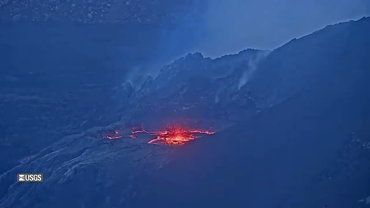 May 1, 2025: Timelapse Highlighting Piston Action of Lava from Kilauea Volcano North Vent in Hawaii