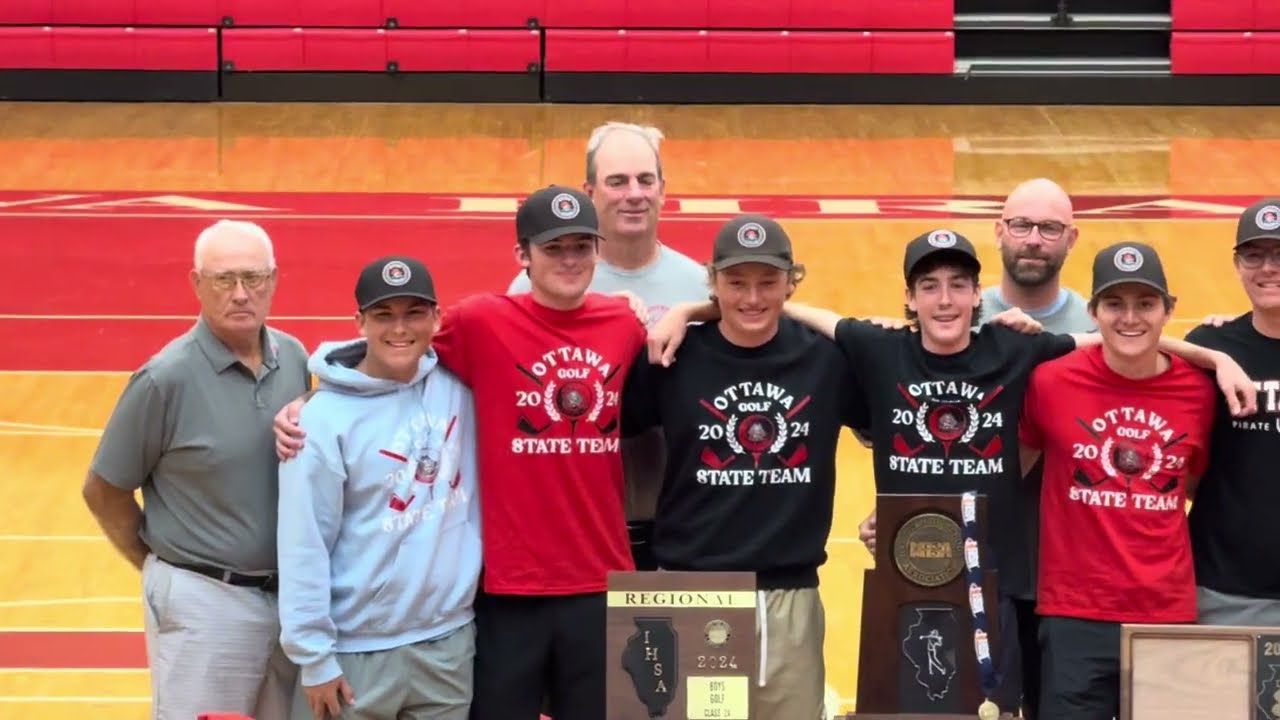 2024 Ottawa Township High School Varsity Golf IHSA Class 2A State Championship School Assembly