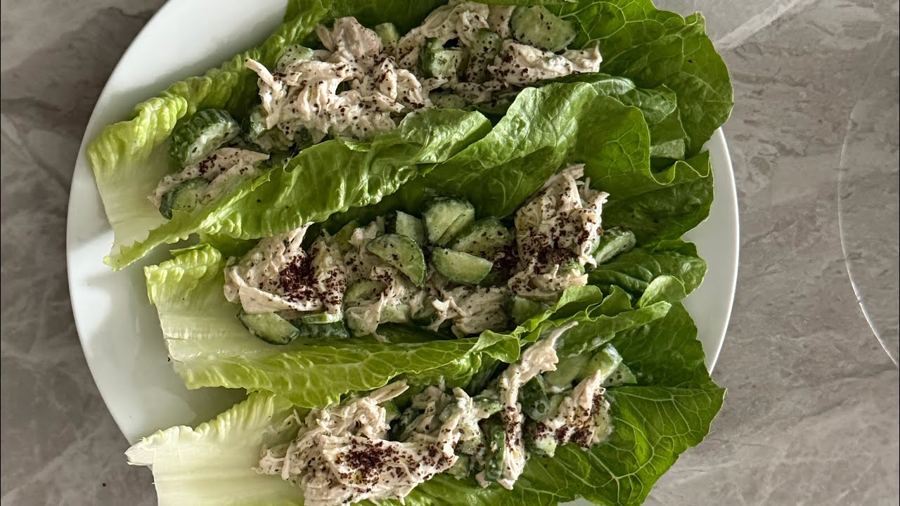 أسرع وأطيب وجبة صحية 🥗 Shredded Chicken Lettuce Boats ✨ الطعم إدمان!