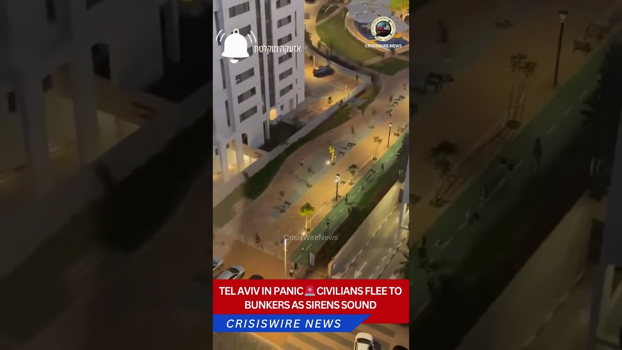 Tel Aviv in Panic 🇮🇱🚨 Civilians Flee to Bunkers as Sirens Sound