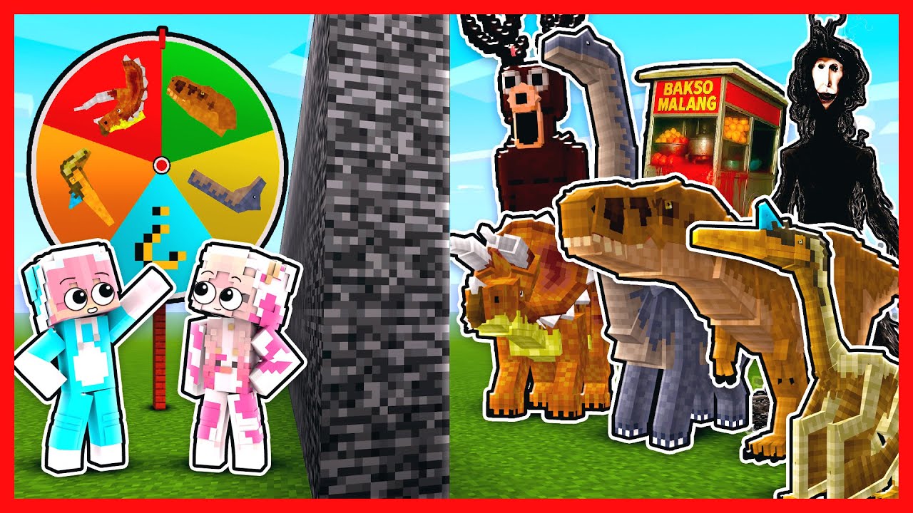 ATUN & MOMON MELAKUKAN PERTARUNGAN MONSTER DENGAN SPIN WHEEL !! Feat @MOMON Minecraft