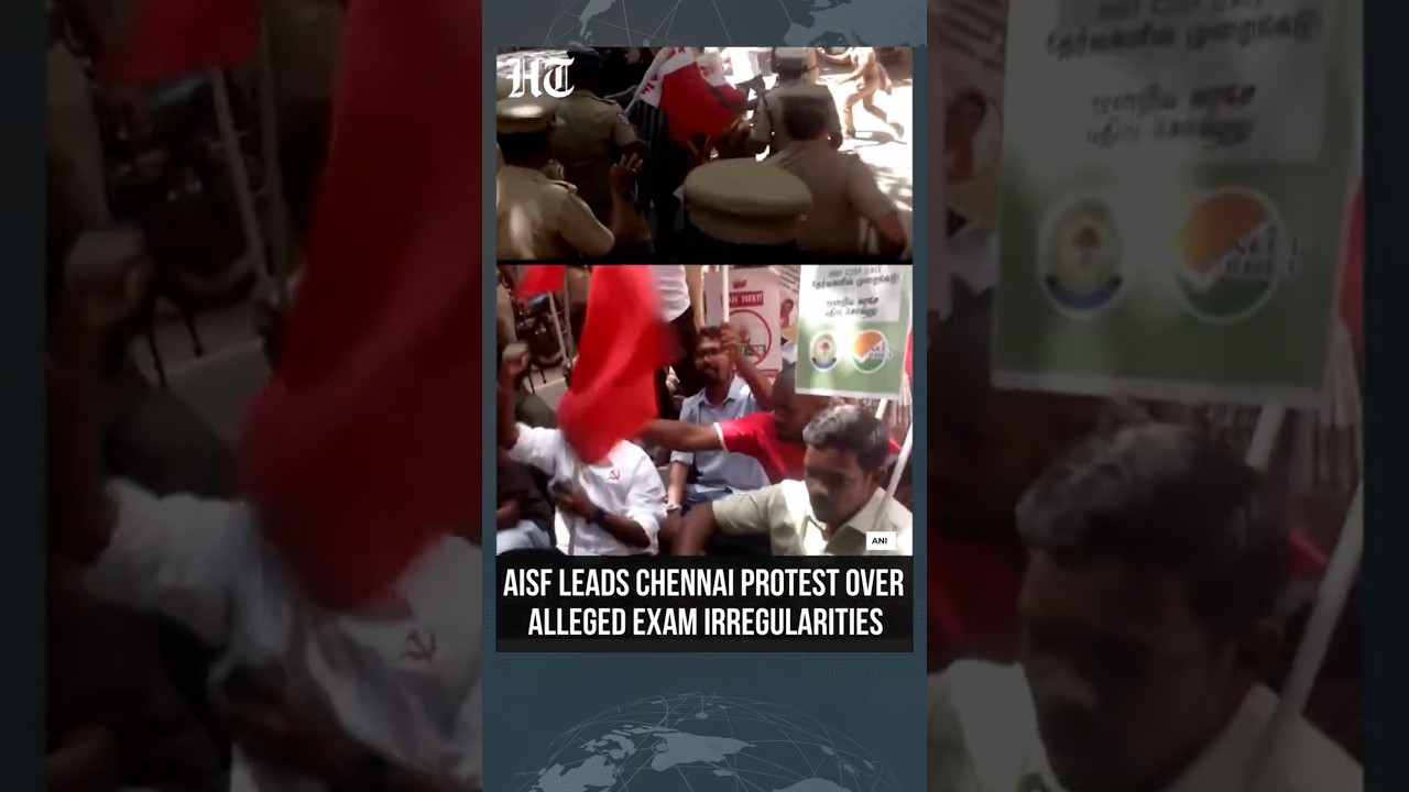 AISF Protests Against Dharmendra Pradhan in Chennai, Demands Resignation Over Exam Row | #shorts