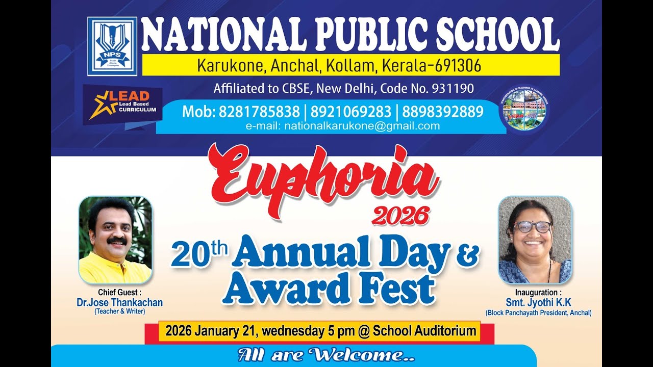 EUPORIA 2026 I 2Oth ANNUAL DAY I NATIONAL PUBLIC SCHOOL KARUKONE I 04:00 PM I 21/01/2026