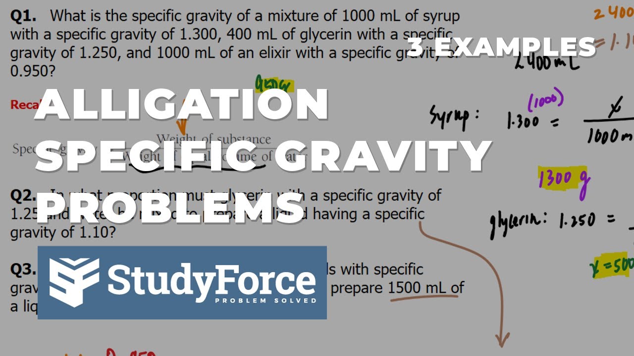 Alligation Problems Involving Specific Gravity