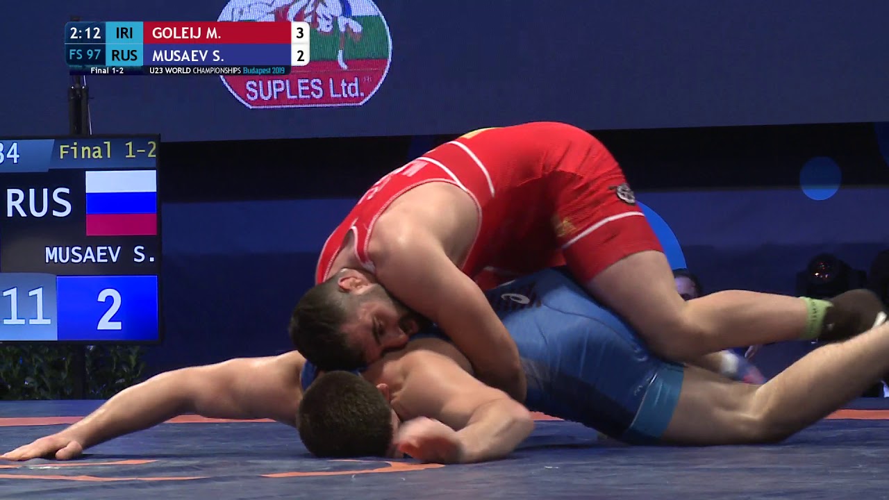 GOLD FS - 97 kg: M. GOLEIJ (IRI) v. S. MUSAEV (RUS)